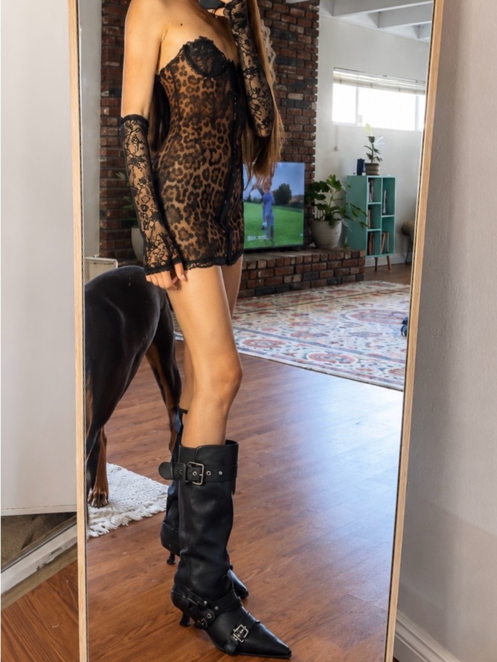 Dolls Kill CAPTIVATING GAZES SLIP DRESS - LEOPARD - Picture 2 of 5